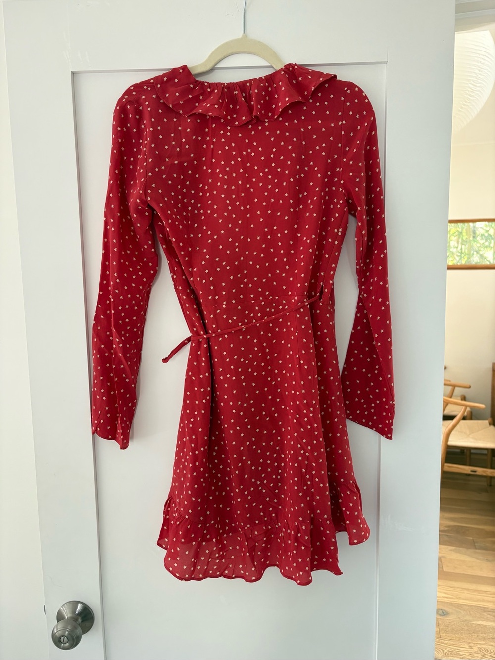 Realisation Par Red Star Print Ruffle Mini Dress - Picture 6 of 8